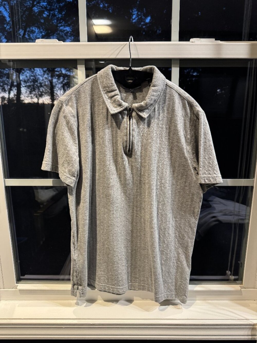 Ted Baker London Light heather gray Men’s ribbed zip-neck polo Size 1